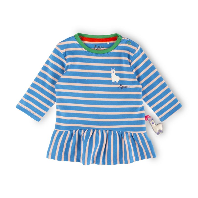 Sigikid Baby Kleid Crazy Lama, blau gestreift