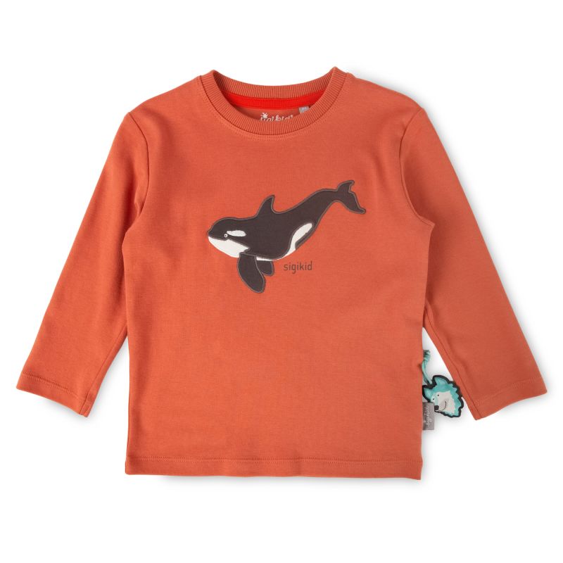 Sigikid Kinder Langarmshirt mit Wal Motiv, orange