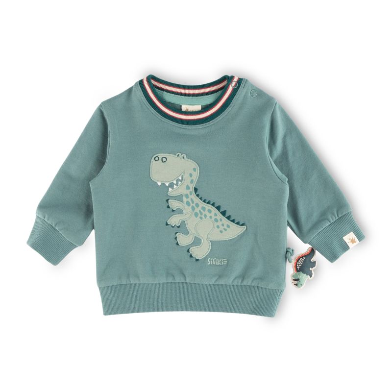 Sigikid Baby Sweatshirt mit Dino Motiv, grün